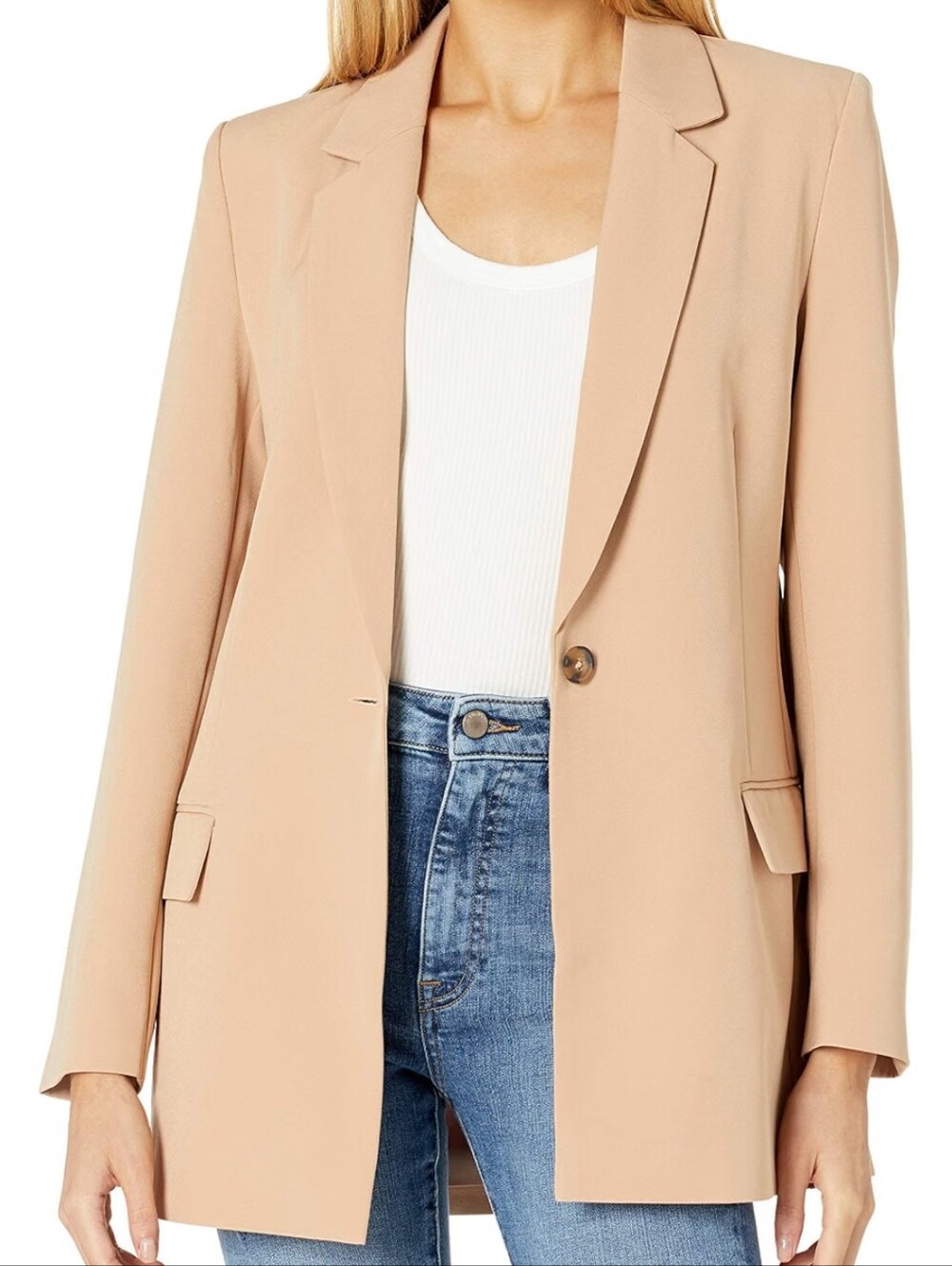 Womens Single-Button Blazer Jacket